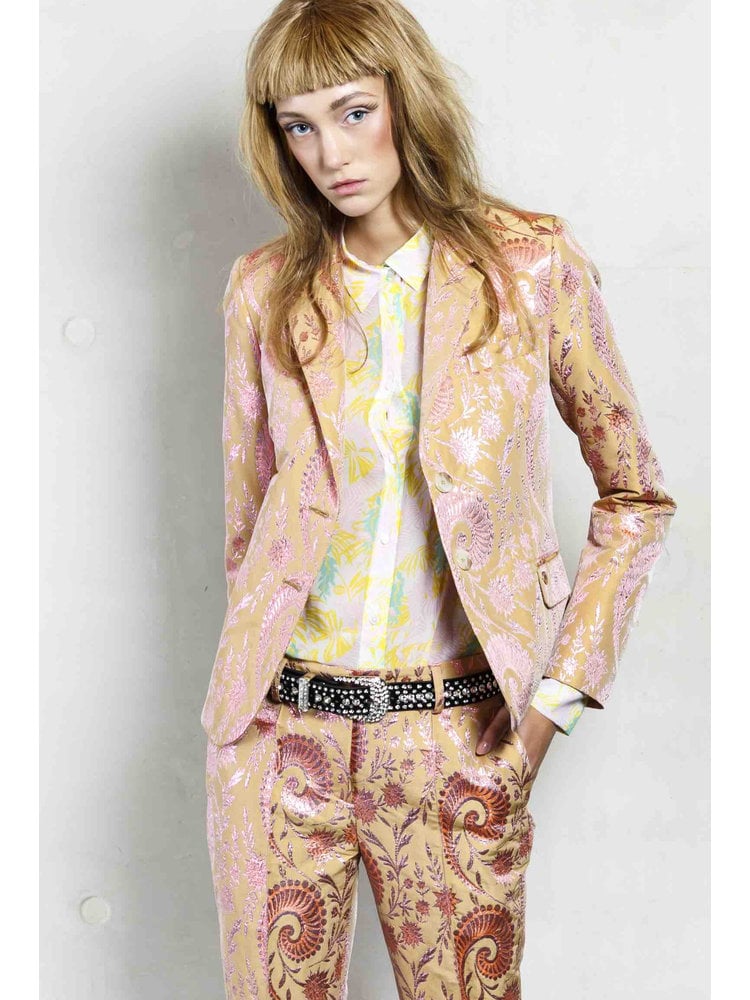 SIS by Spijkers en Spijkers pink blazer in shiny jacquard