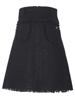 Black tweed skirt with silver lurex