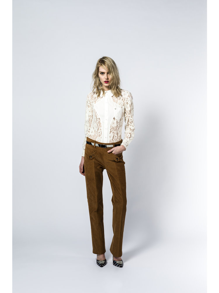 SIS by Spijkers en Spijkers Off-white hourglass lace blouse