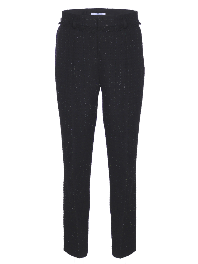 one pleated boucle trousers with lurex thread