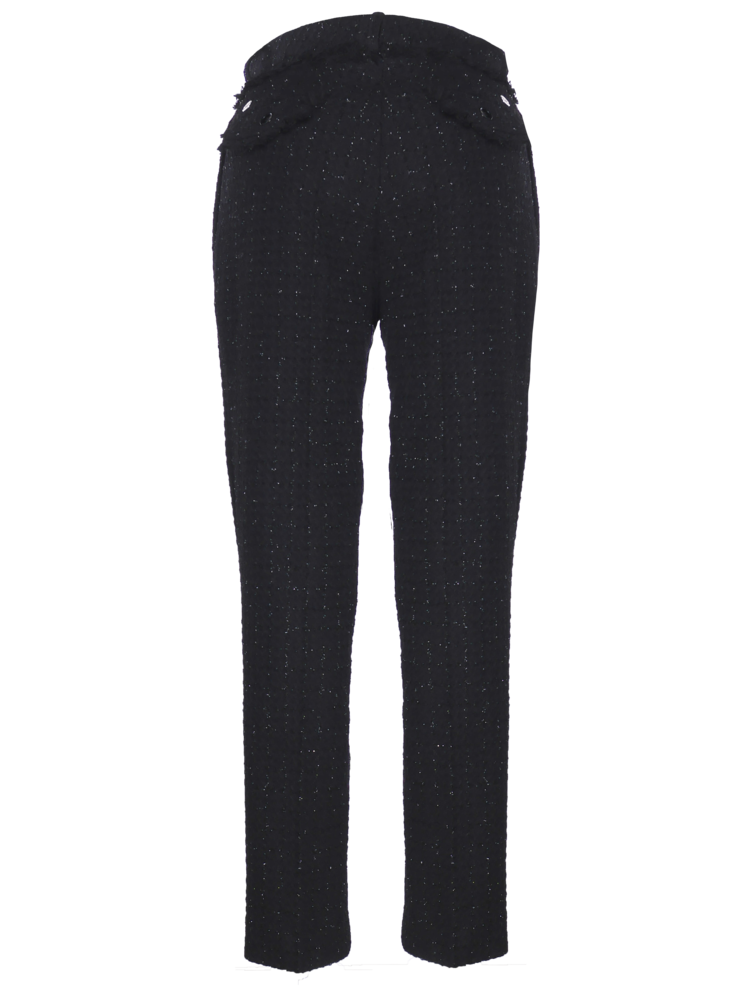 one pleated boucle trousers with lurex thread