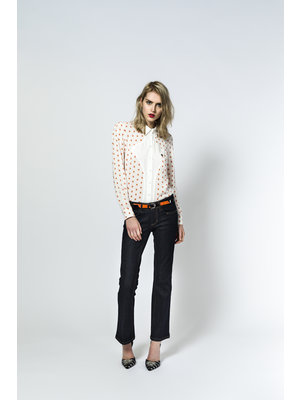 SIS by Spijkers en Spijkers Hourglass blouse white FLOWER DOT print