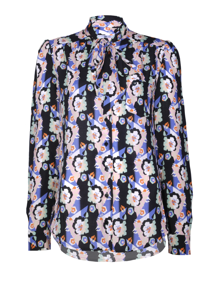 blouse met bloemen print en strik