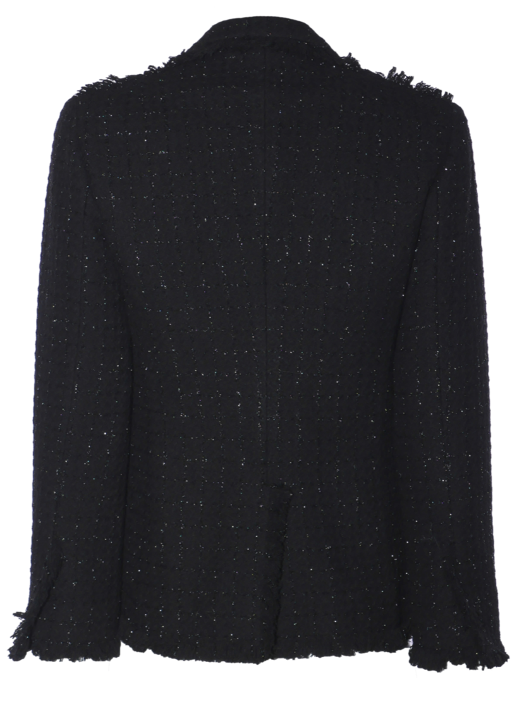 SIS by Spijkers en Spijkers Zwarte tweed blazer met ingeweven silver lurex