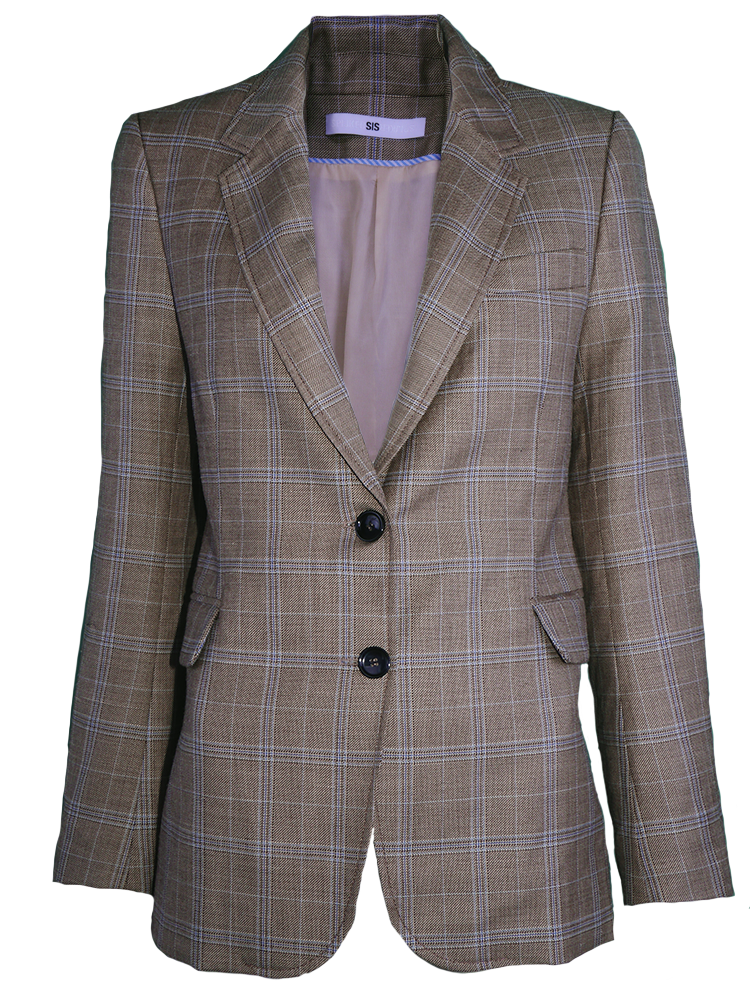 SIS by Spijkers en Spijkers checked waisted blazer