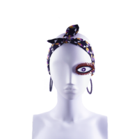 Haarband in black flower print