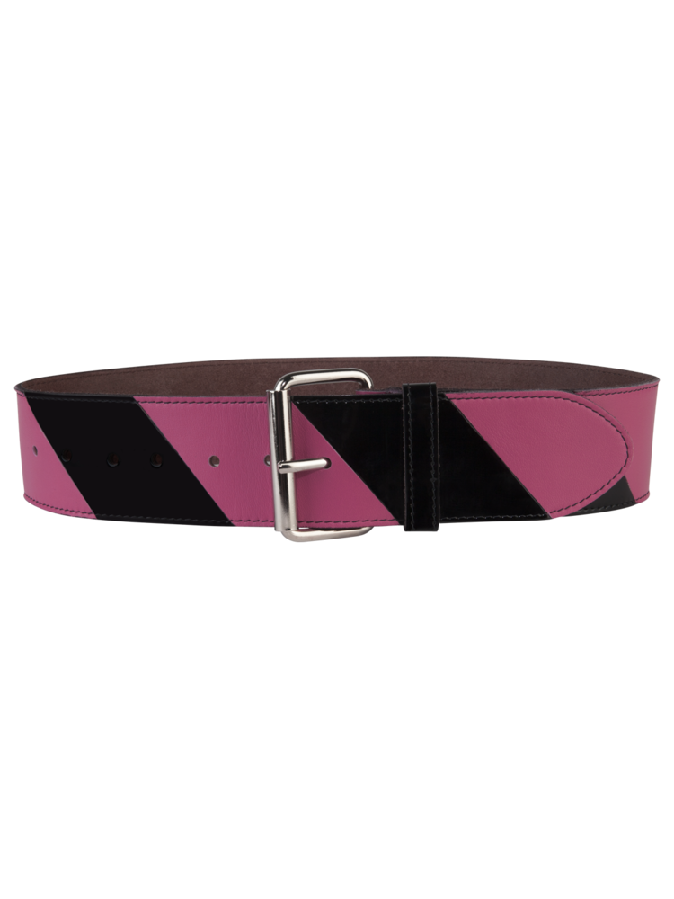 SIS by Spijkers en Spijkers Striped Belt Big Pink/Black
