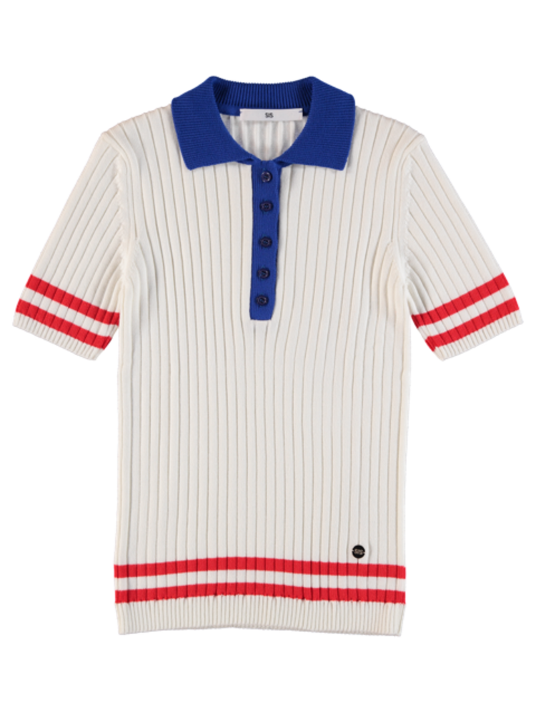 SIS by Spijkers en Spijkers Polo knit top wit