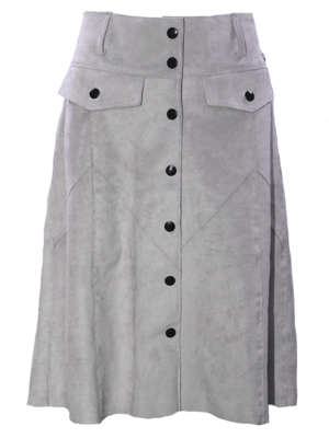 SIS by Spijkers en Spijkers Suede button skirt grey