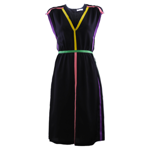 Black Dress with colored tapes in 4 colours Black Dress with colored tapes in 4 colours
