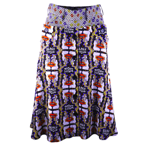 Wide skirt with decorative pockets Wide skirt with decorative pockets