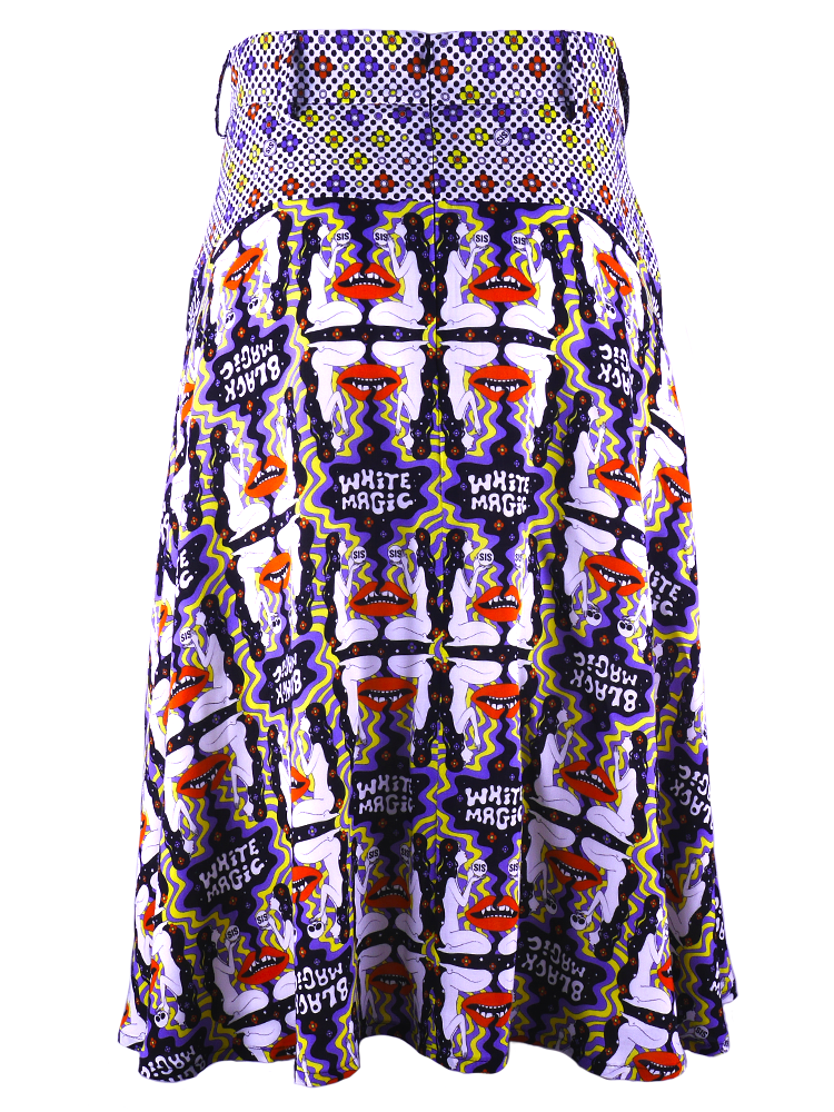 Square pocket rok in MAGIC flower print