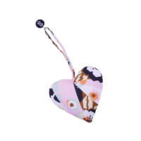 KEYCHAIN HEART GRAPHIC FLOWER PINK