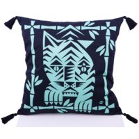PRINTED TIGER PILLOW GREEN