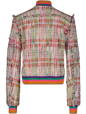 SIS by Spijkers en Spijkers bomber jacket in multi colour woolen tweed