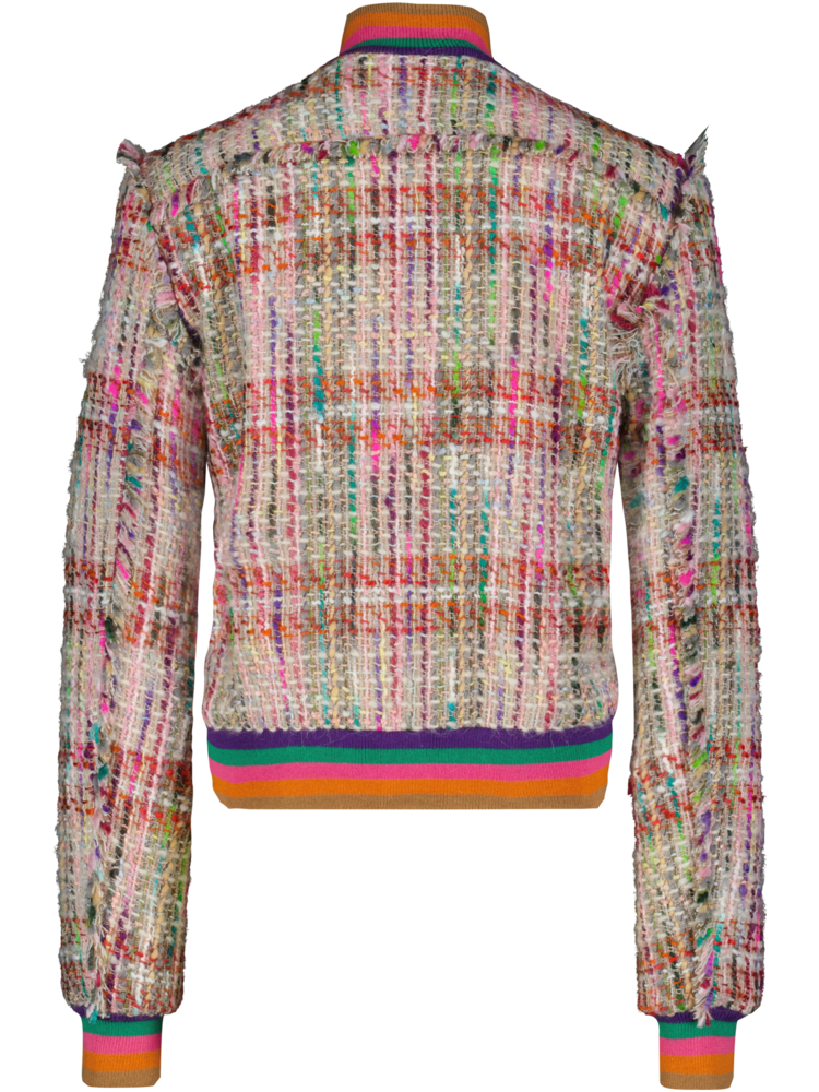 SIS by Spijkers en Spijkers bomber jacket in multi colour woolen tweed