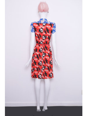 SIS by Spijkers en Spijkers Mania Dress, red and blue Leda and the swan print