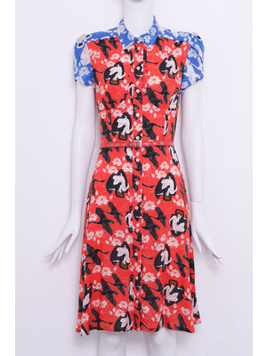 SIS by Spijkers en Spijkers Mania Dress, red and blue Leda and the swan print