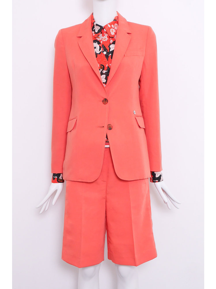 SIS by Spijkers en Spijkers Coral red, slim fitted colbert jacket, with flap pockets