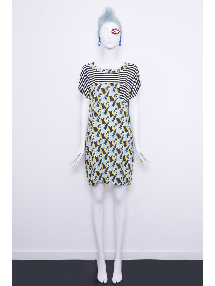 SIS by Spijkers en Spijkers Mini dress, tunic in viscose with BOOM print