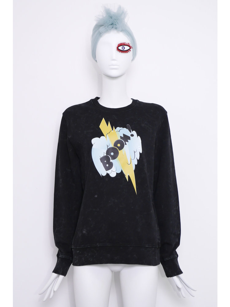 SIS by Spijkers en Spijkers Sweatshirt, zwart vintage met BOOM print