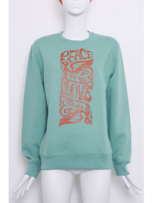 SIS by Spijkers en Spijkers Green sweatshirt, with LOVE bird print