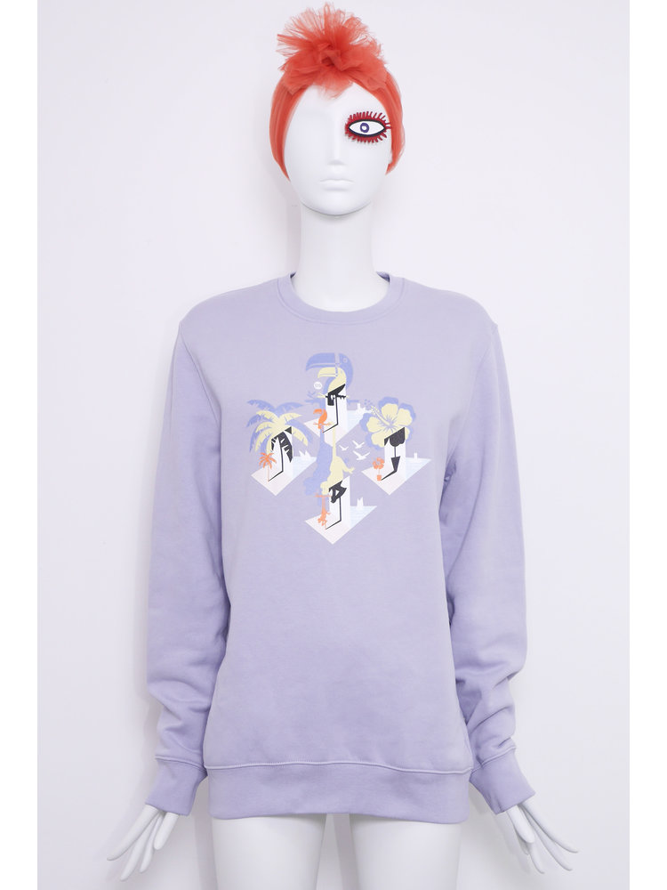 SIS by Spijkers en Spijkers Lilac Sweatshirt with KAKATOE print