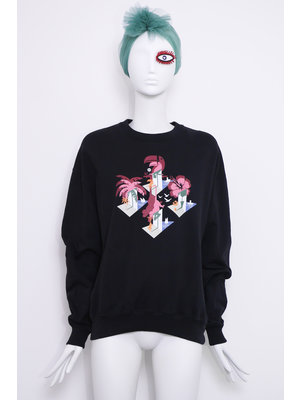 SIS by Spijkers en Spijkers Zwart Sweatshirt met KAKATOE print