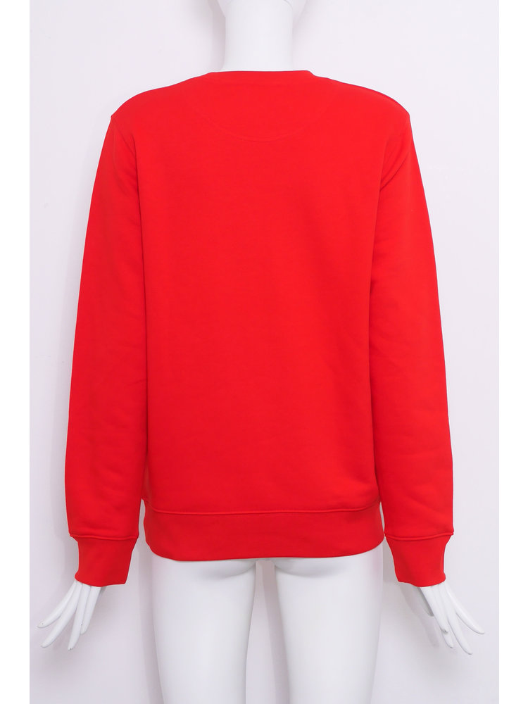 SIS by Spijkers en Spijkers Red Sweatshirt with LOVE bird print
