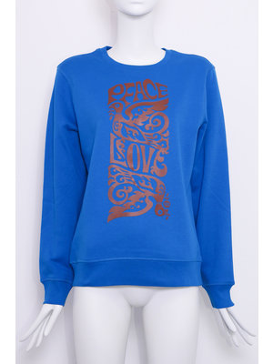 SIS by Spijkers en Spijkers Blauw Sweatshirt met LOVE bird print