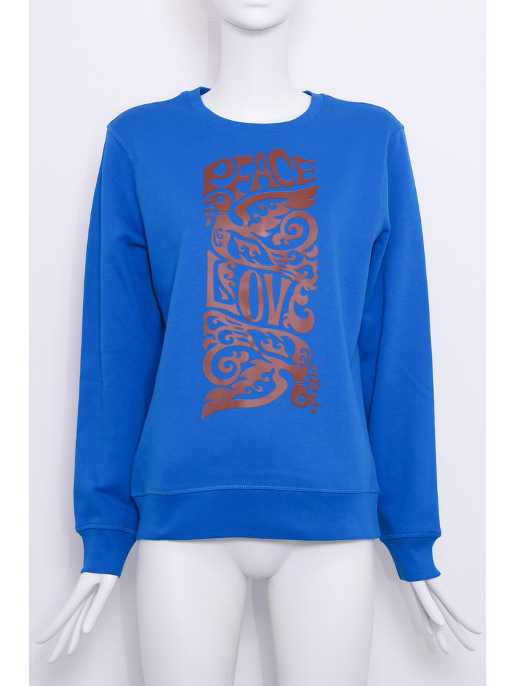 SIS by Spijkers en Spijkers Blauw Sweatshirt met LOVE bird print