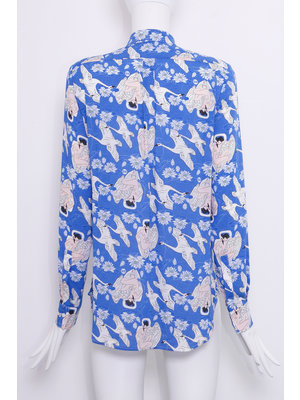 SIS by Spijkers en Spijkers Blouse with blue Leda and the Swan  print