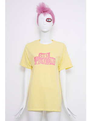 SIS by Spijkers en Spijkers T-shirt citroen with pink SIS pistols print