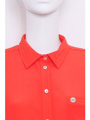 SIS by Spijkers en Spijkers Orange-red padded blouse made of 100% silk