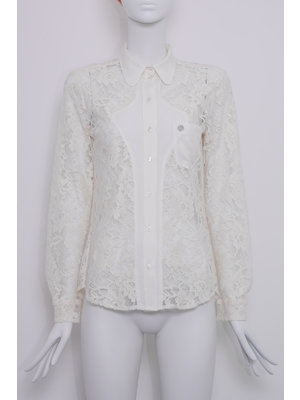 SIS by Spijkers en Spijkers Off-white hourglass lace blouse