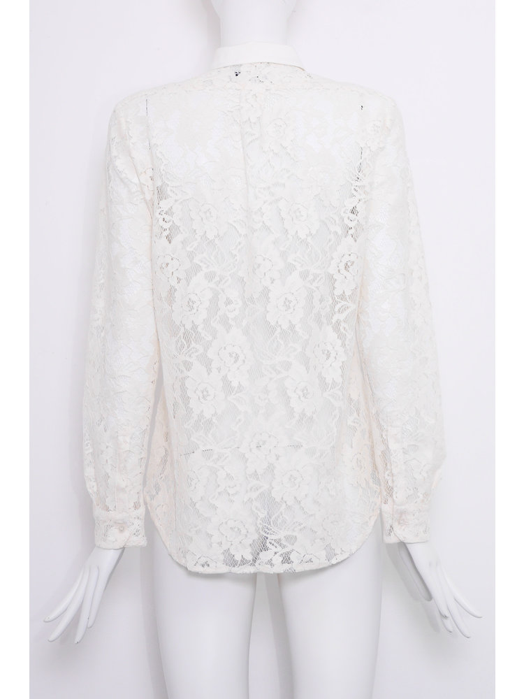 SIS by Spijkers en Spijkers Off-white hourglass lace blouse