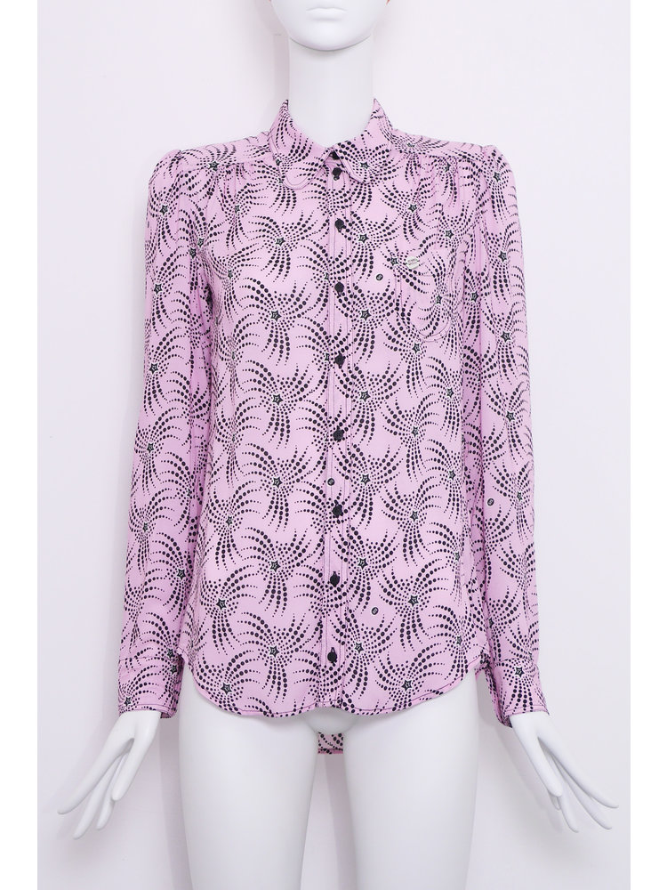 SIS by Spijkers en Spijkers Blouse round collar in pink shooting STAR print