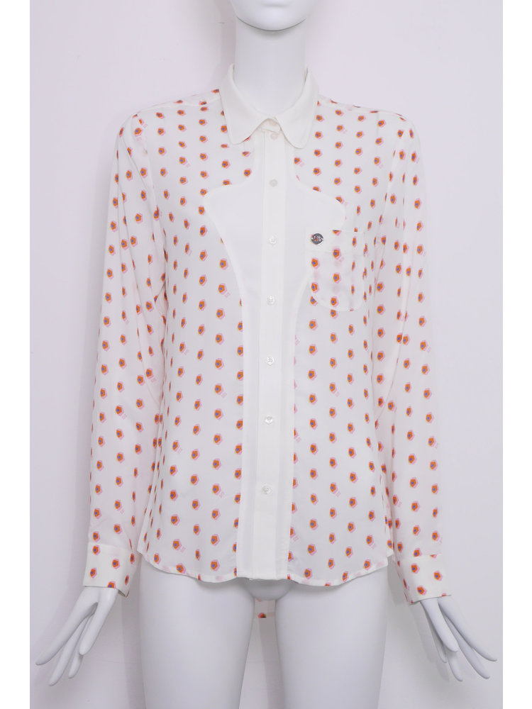 SIS by Spijkers en Spijkers Hourglass blouse wit FLOWER DOT print