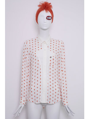 SIS by Spijkers en Spijkers Hourglass blouse white FLOWER DOT print