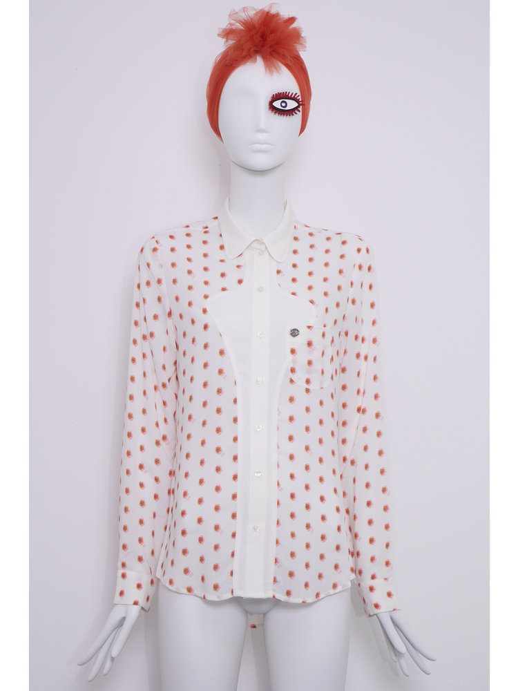 SIS by Spijkers en Spijkers Hourglass blouse wit FLOWER DOT print