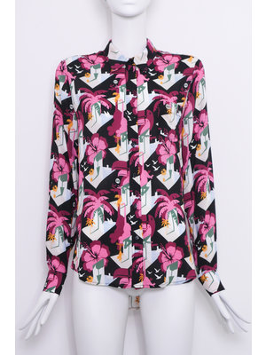 SIS by Spijkers en Spijkers Blouse with fuchsia COCKATOO  print