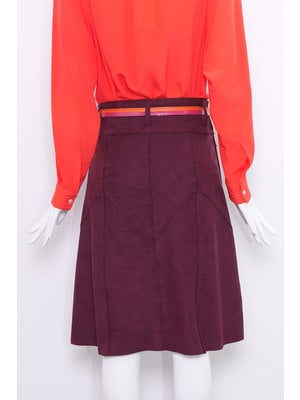 SIS by Spijkers en Spijkers Suede doorknoop rok bordeaux rood