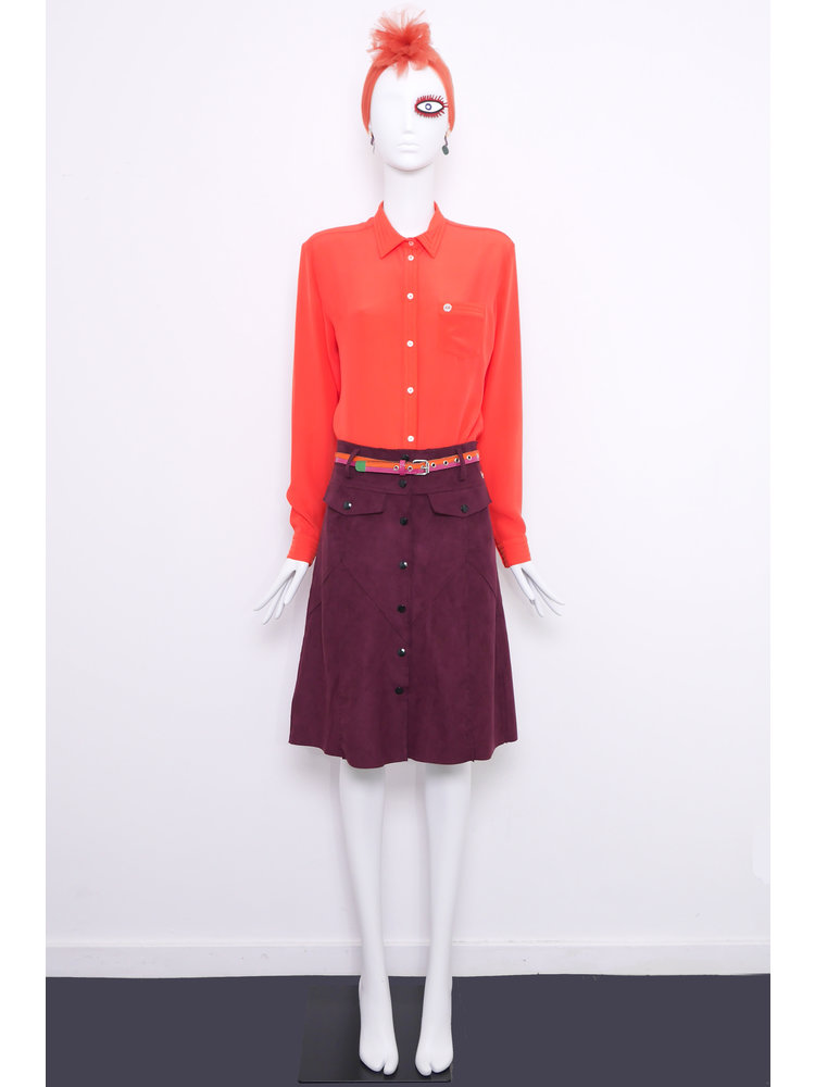 SIS by Spijkers en Spijkers Orange-red padded blouse made of 100% silk