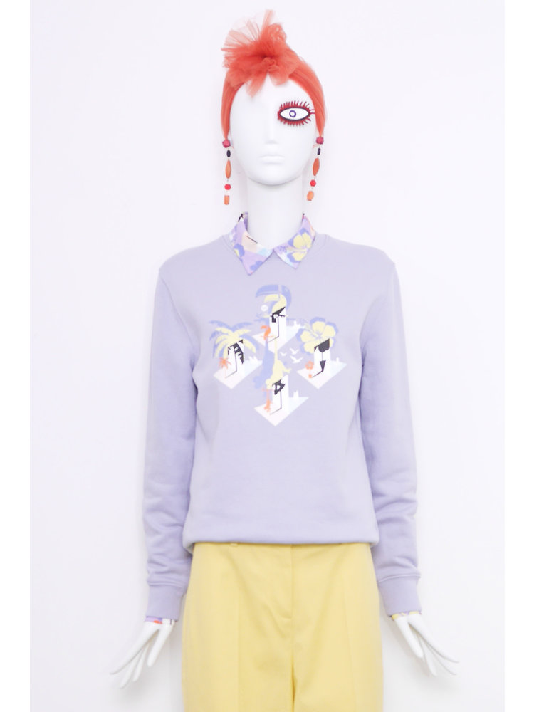 SIS by Spijkers en Spijkers  Lila Sweatshirt met KAKATOE print