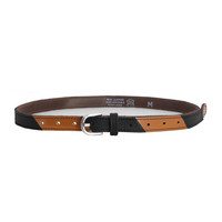Stripe belt cognac black