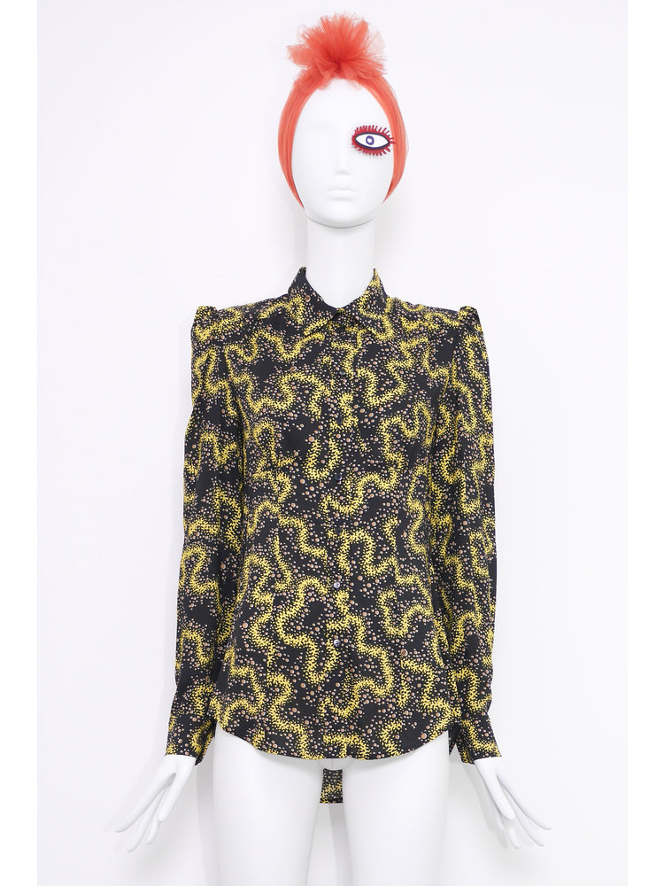 SIS by Spijkers en Spijkers getailleerde blouse met cups in gele STARDUST print