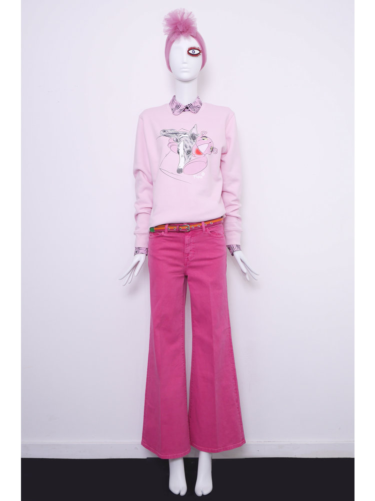 SIS by Spijkers en Spijkers Pink sweatshirt with FLYNN & PINK PANTER print