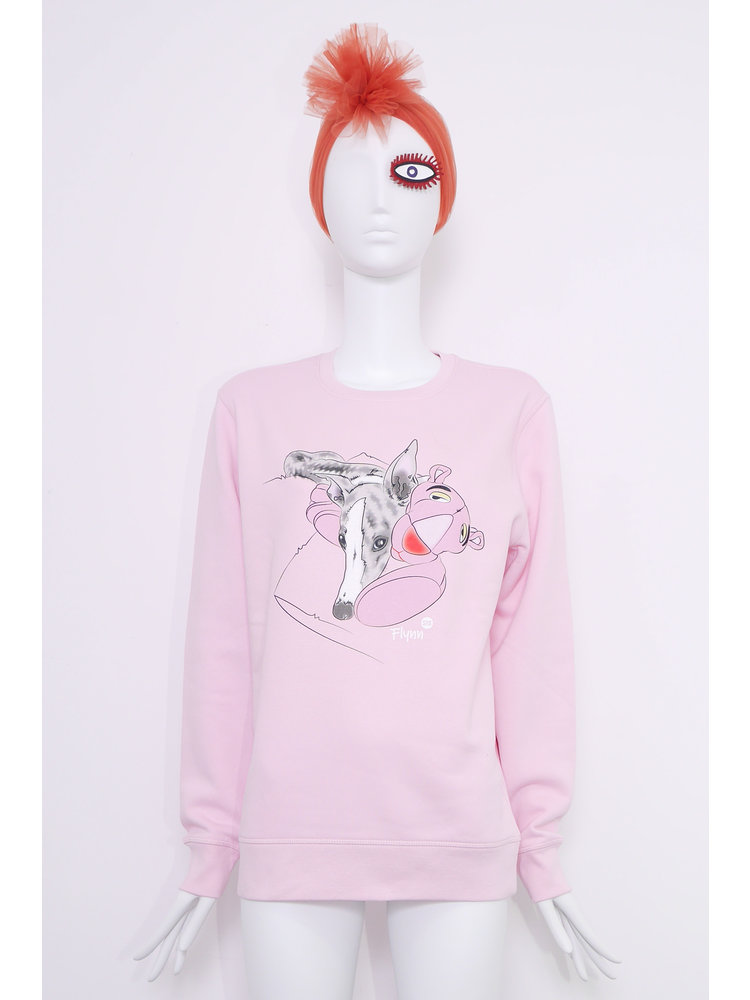 SIS by Spijkers en Spijkers Rose sweatshirt met FLYNN & PINK PANTER print