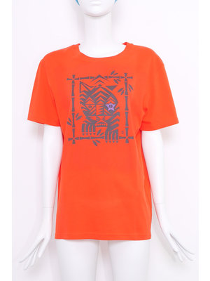 SIS by Spijkers en Spijkers T-shirt orange with TIGER print