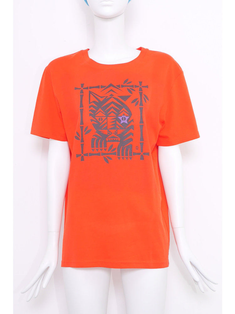 SIS by Spijkers en Spijkers T-shirt oranje met TIGER  print